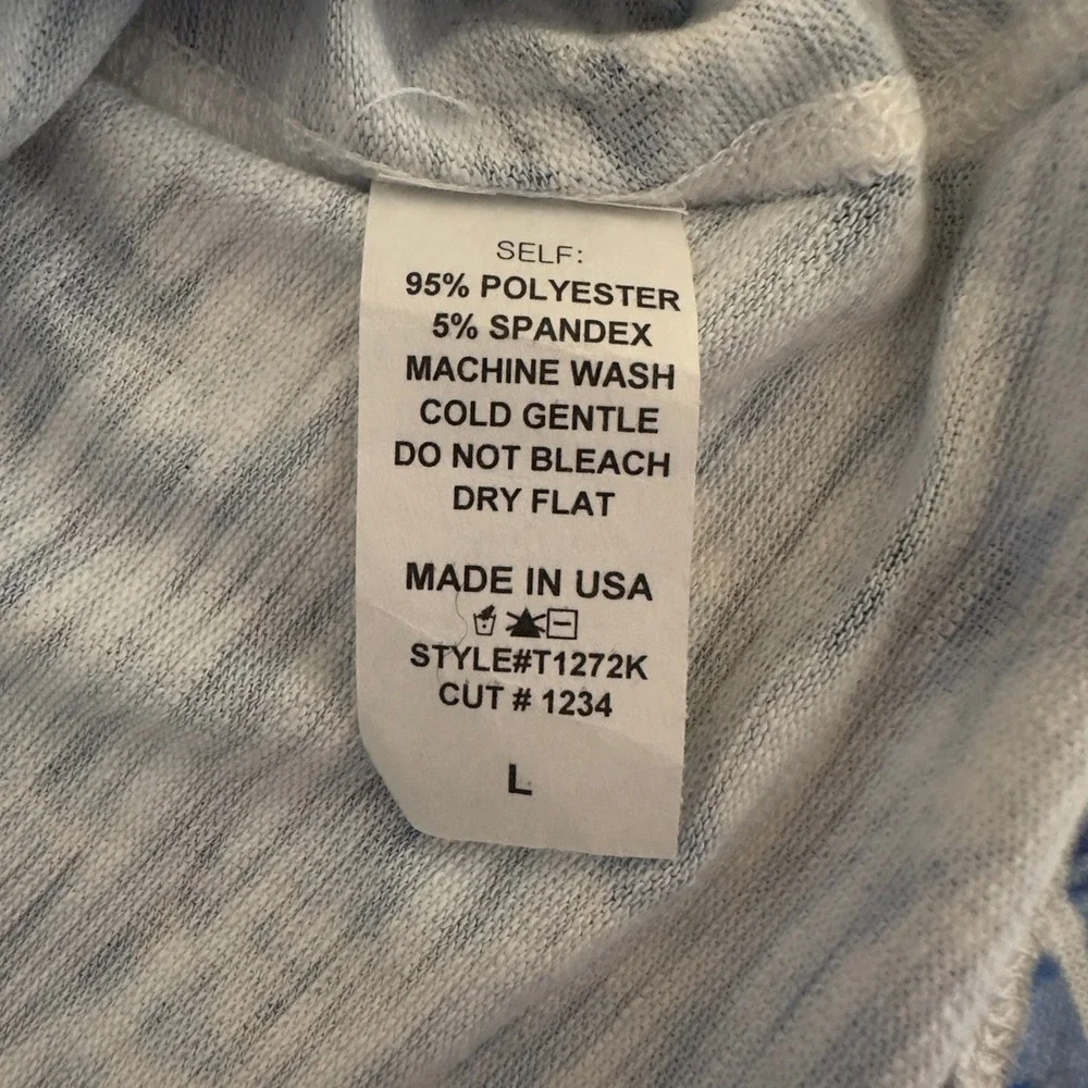 Inoah Tunic Top Women Green Blue Print Coastal Grandma Art to Wear Made in USA L - Picture 4 of 4